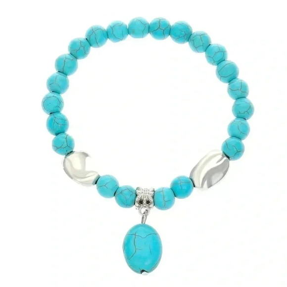 2 LEFT! Bohemian Western Turquoise Stone Bracelet - Picture 2 of 2